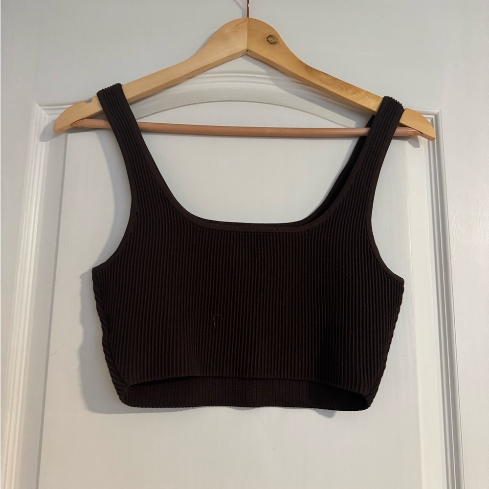 Babaton Dark Brown Ribbed Tank Top - Picture 4 of 5